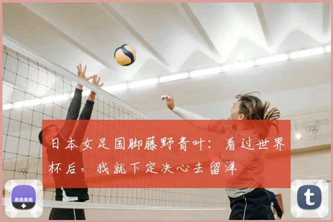 日本女足国脚藤野青叶:看过世界杯后,我就下定决心去留洋
